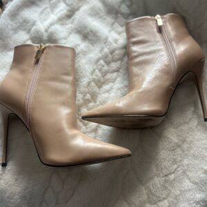 Elegant Tan/Beige Stilleto Ankle Boots